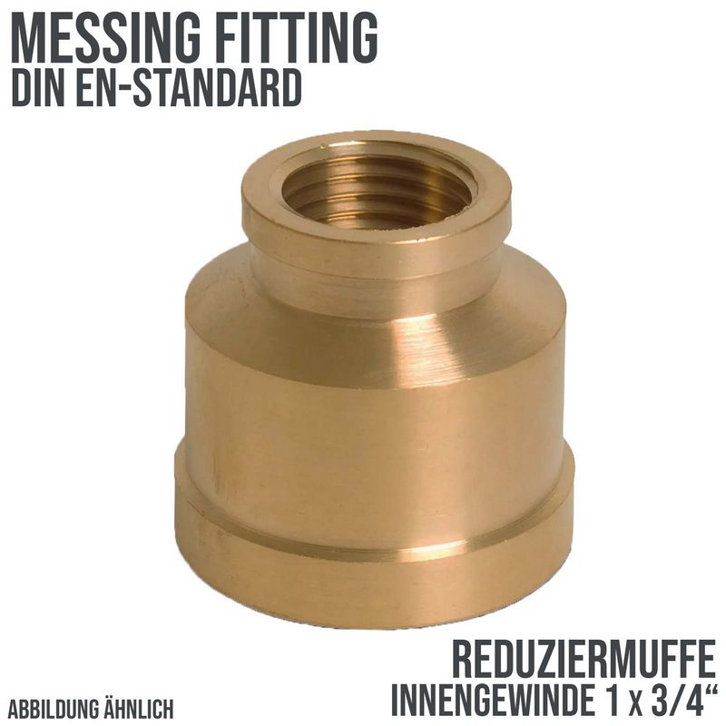 1" x 3/4" Reduzier Muffe Nr. 240 Innengewinde IG Messing Fittings PN 30 bar