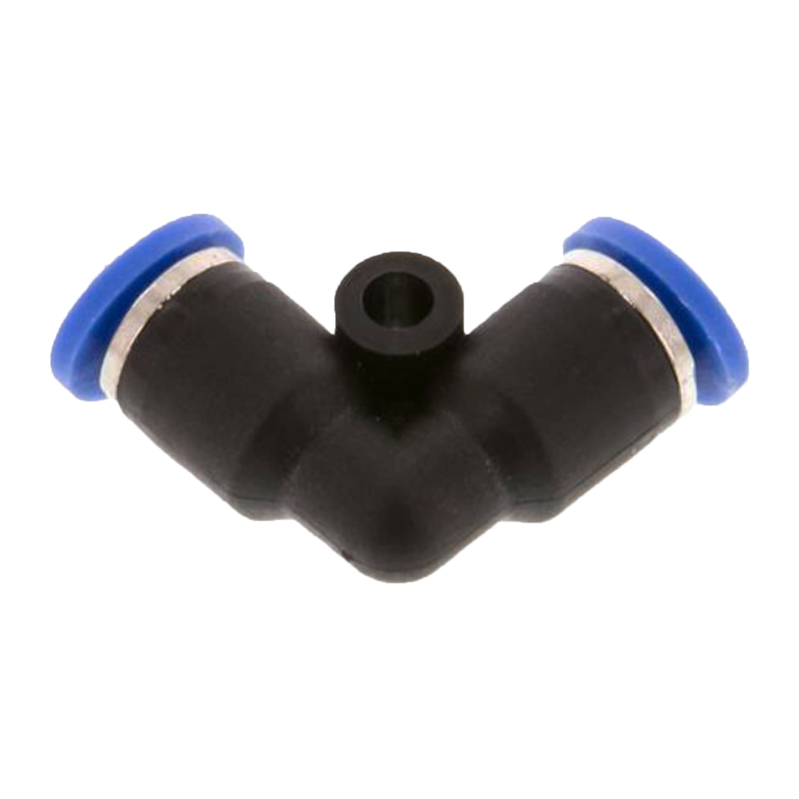 16 mm Pneumatik Schnell Steck Verbinder IQS Winkel 90° blau/schwarz PA PU Schlauch - PN 20 bar