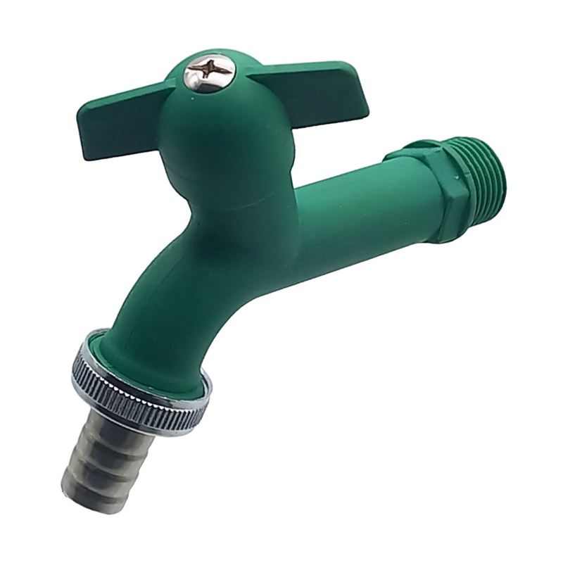 1/2" AG Kunstoff (PA 6) Auslauf Ventil Wasser Hahn Tülle 15 mm KTW - grün