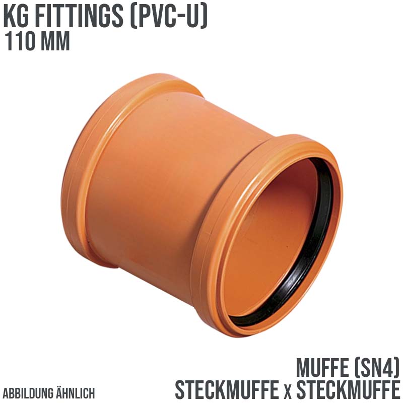 110 mm PVC Muffe Abfluß Abwasser HT KG Rohr SN4 Steckmuffe rostbraun
