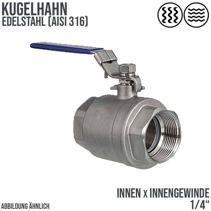 1/4" DN11.6 Kugelhahn voller Durchgang Edelstahl AISI 316  Innen x Innengewinde - PN 64 bar