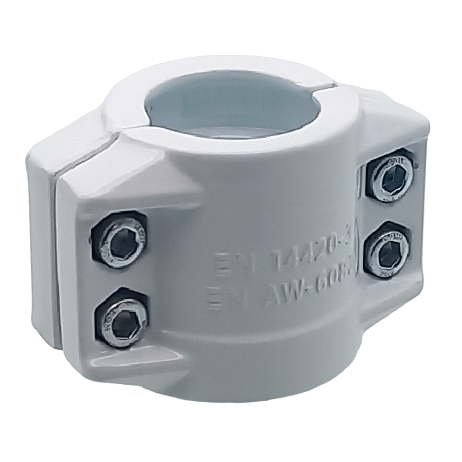 DN 75 Klemmschale Aluminium weiss Spannbereich 89 - 93 mm für Schlauch ID x AD 75 x 91 mm - PN 25 bar