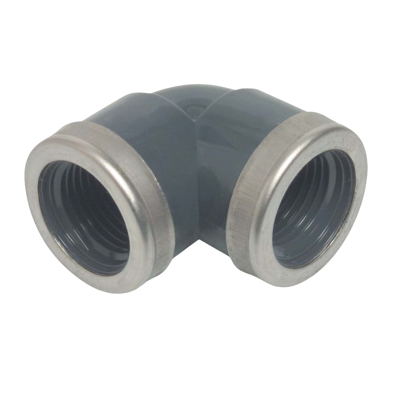 2" PVC Fitting Winkel 90° 2-fach Innen Gewinde verstärkt Verbinder - PN 10 bar