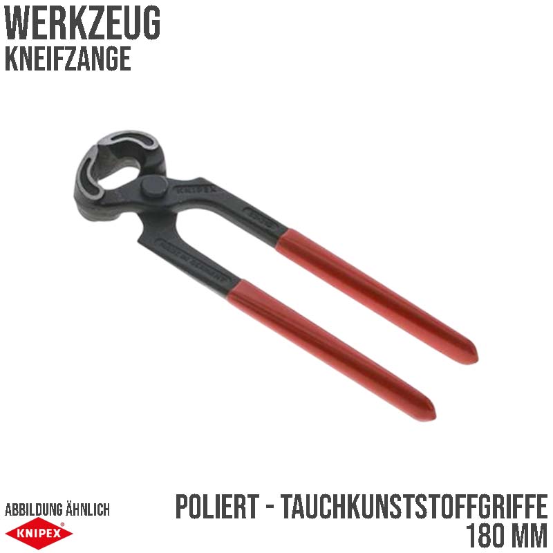 180 mm Kneif Zange poliert schwarz atramentiert Tauchkunststoffgriffe Knipex
