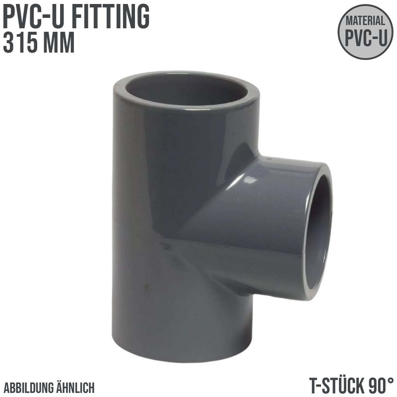 315 mm PVC Klebe Fitting T-Stück 90° Winkel Muffe Verbinder - PN 10 bar