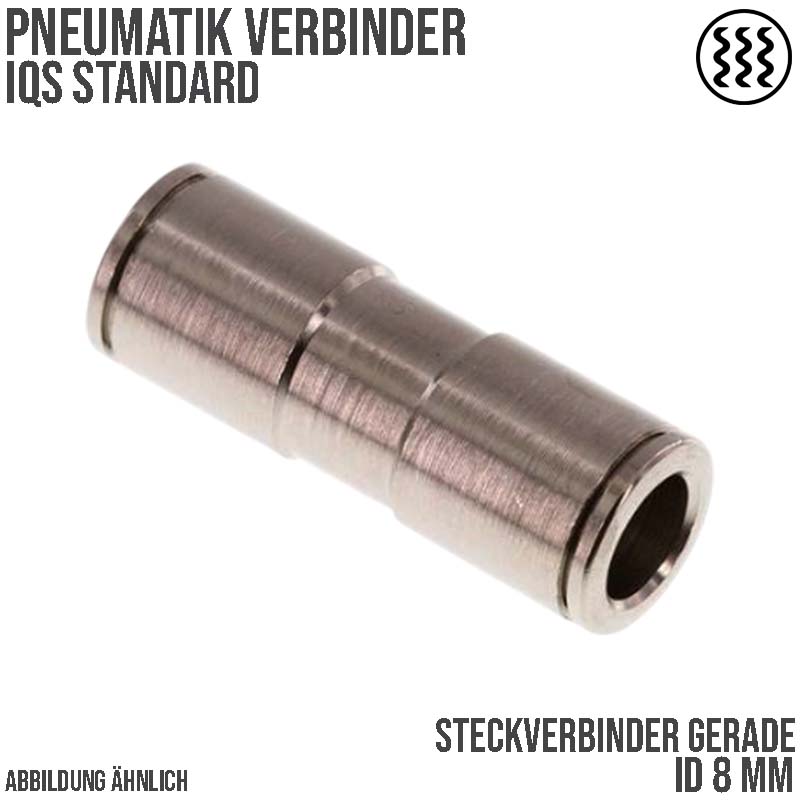 8 mm Pneumatik Schnell Steck Verbinder IQS gerade MSV Messing PA PU Schlauch - PN 16 bar