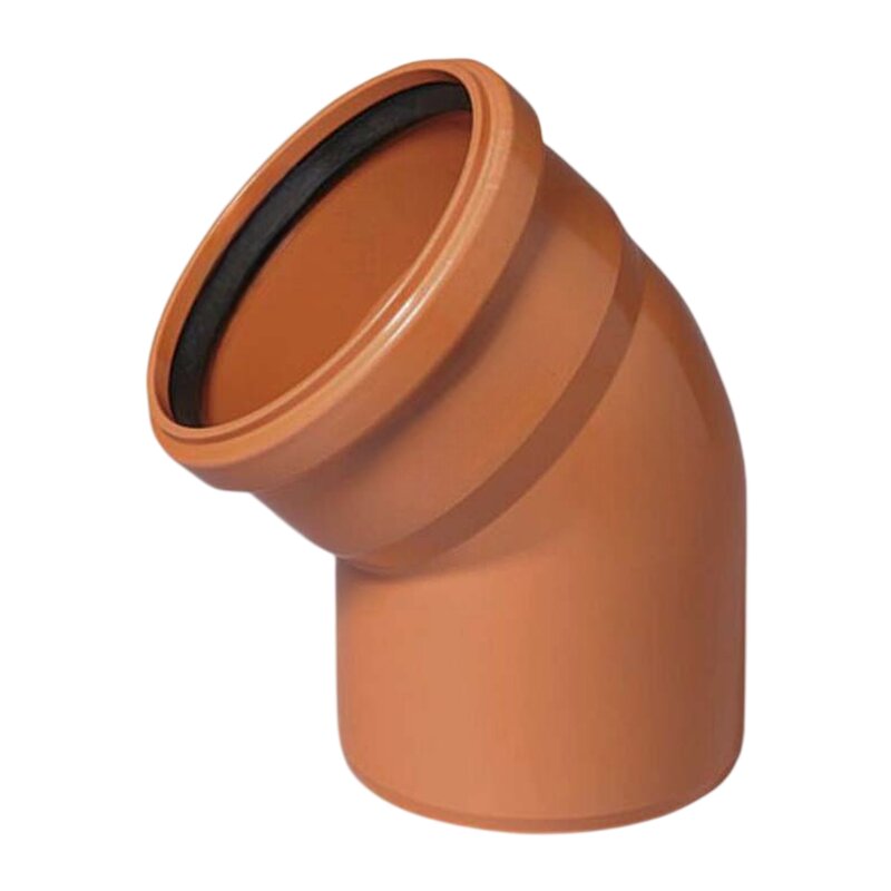 250 mm PVC Bogen 45° Abzweig Abfluß Abwasser HT KG Rohr SN4 Steckmuffe x Stutzen rostbraun