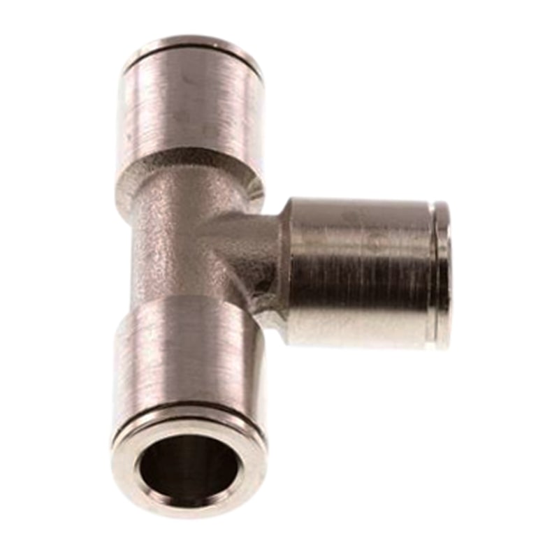 16 mm Pneumatik Schnell Steck Verbinder IQS T-Stück 90° MSV Messing PA PU Schlauch - PN 16 bar