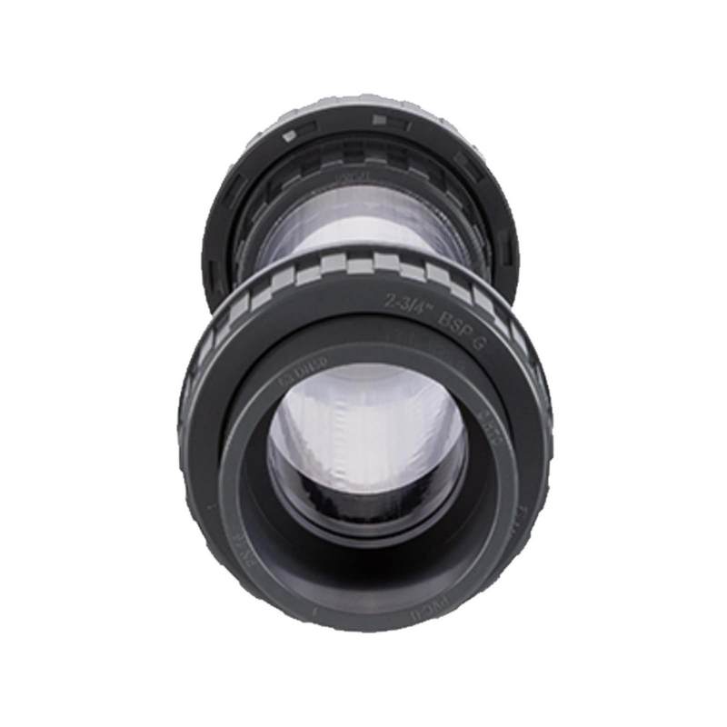 20 mm PVC Sicht Schau Glas rund 2-fach Klebe Muffe PN 16 bar
