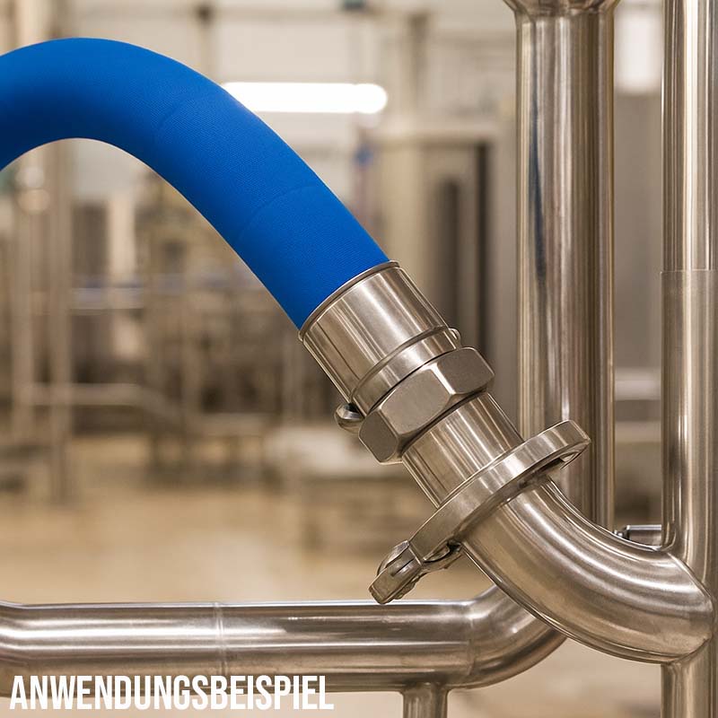 32 mm 1 1/4" Molkerei Lebensmittel Schlauch leicht BfR FDA NBR NVC blau weiß - PN 10 bar