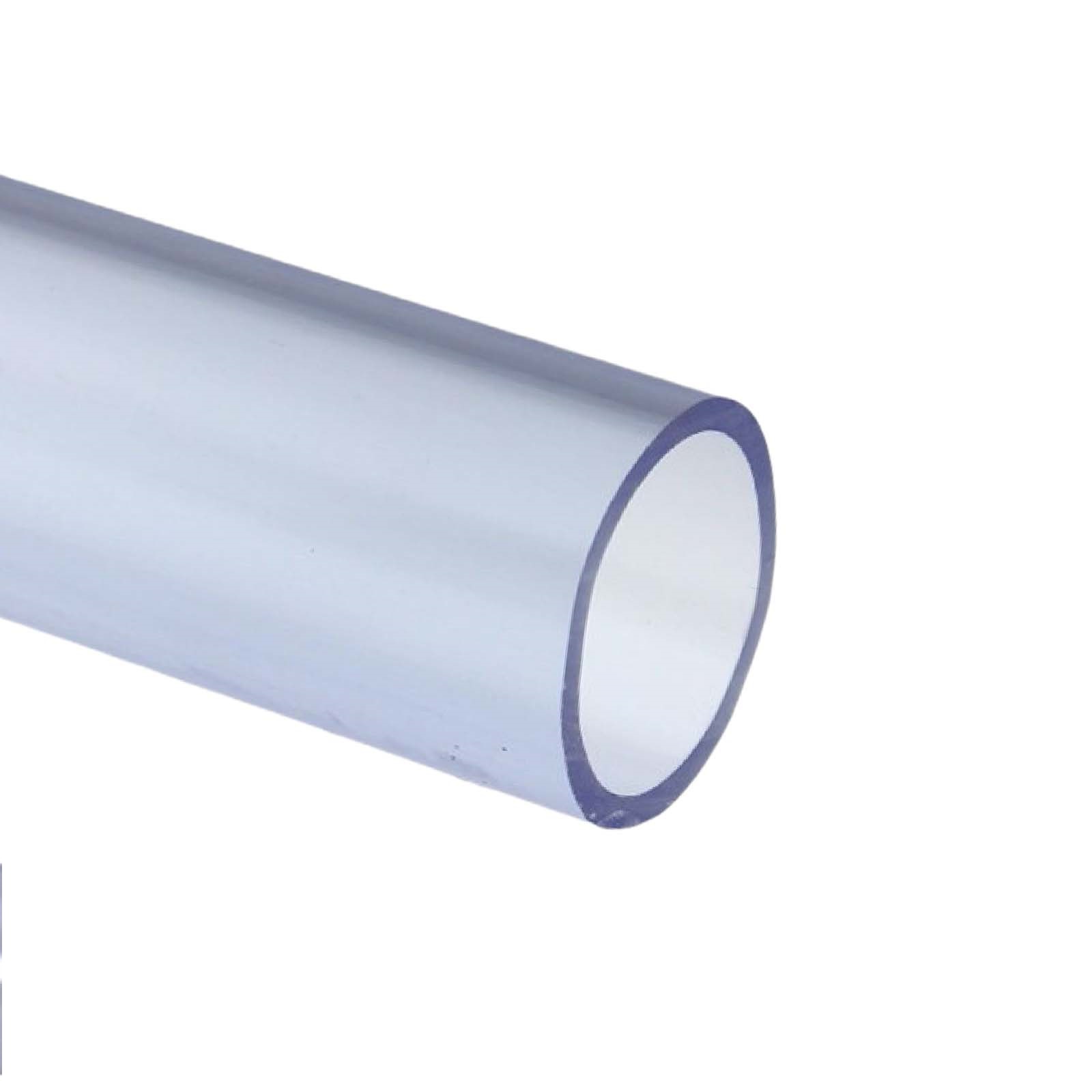 160 x 4,9 mm PVC Klebe Fitting Druck Kunststoff Rohr transparent durchsichtig - 1 m Länge - PN 6 bar