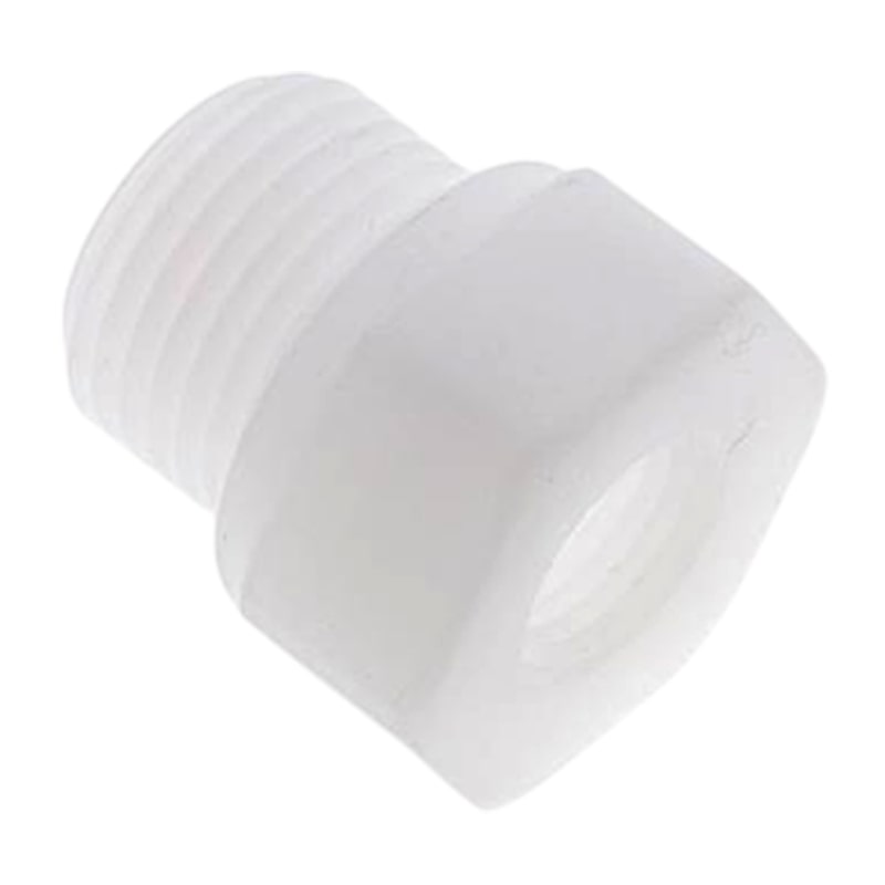 3/4" x 3/8" PP Gewinde Fitting FDA Reduzier Nippel Außen x Innengewinde Verbinder beige - PN 10 bar