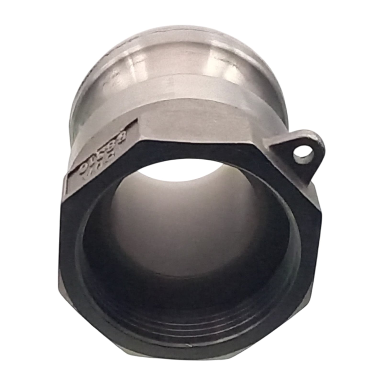 Kamlock Typ A - Vaterteil Edelstahl V2A (AISI 316) - 91,5 mm Stecker mit Innengewinde (IG) 3" Zoll DN 80 PFA beschichtet - PN 25 bar