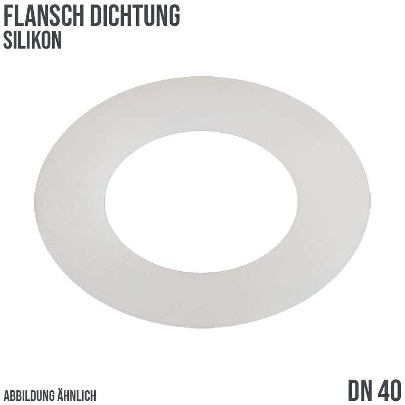 DN 40 Flansch Dichtung 49 x 92 x 3 mm Silikon weiss