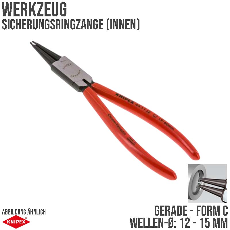140 mm Sicherungsring Zange innen gerade Form C -J1 Knipex
