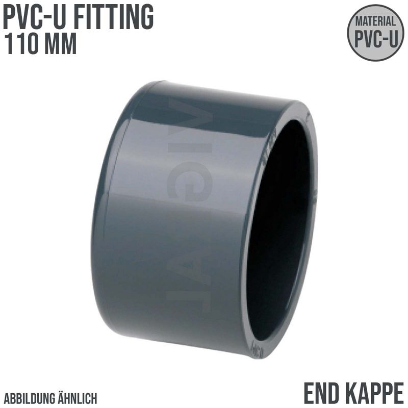 110 mm PVC Klebe Fitting End Kappe Verschluss Muffe Verbinder - PN 16 bar