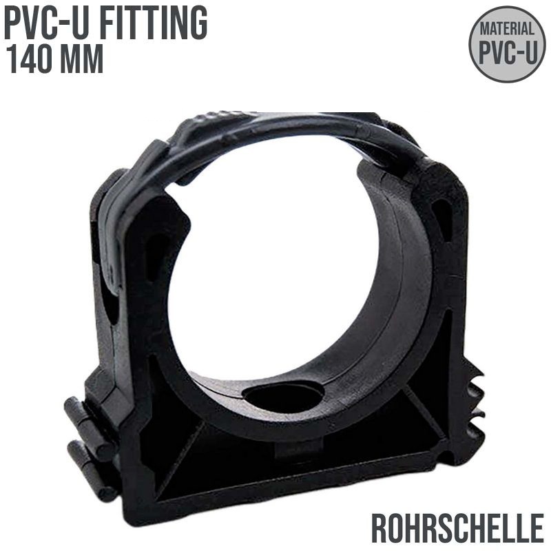 140 mm PVC Klebe Fitting Rohr Schelle Halter Klemme Clip geschlossen