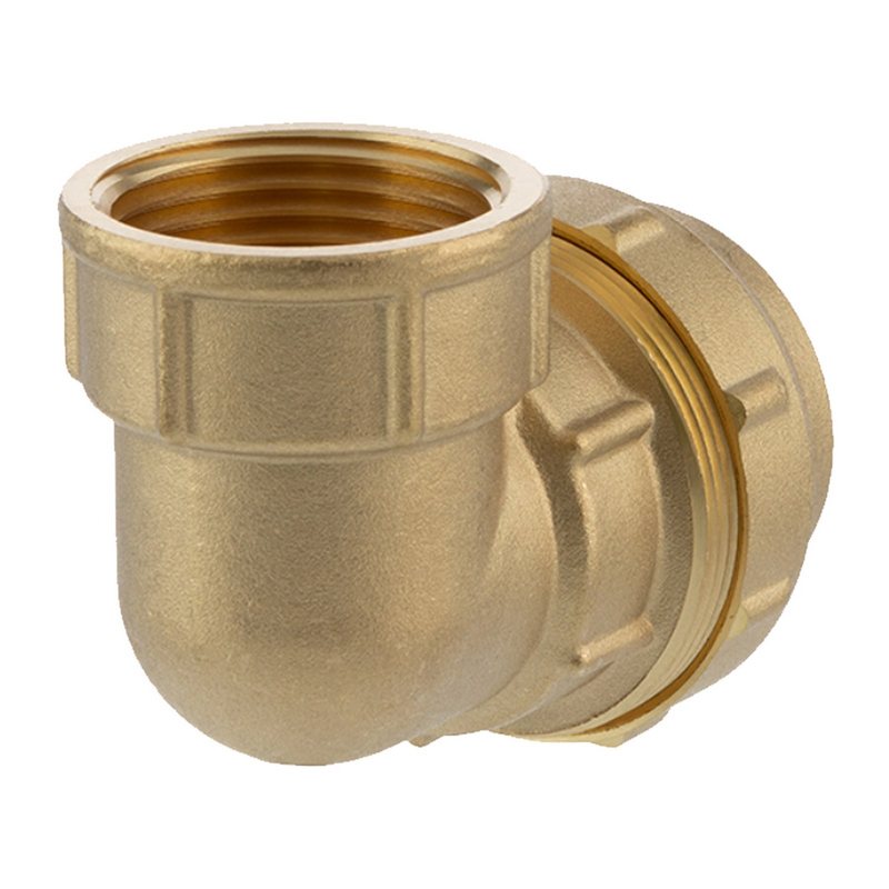 63 mm x 2" PE Fitting Klemm Verbinder Messing Verschraubung Muffe Winkel 90° x IG DVGW - PN 16 bar