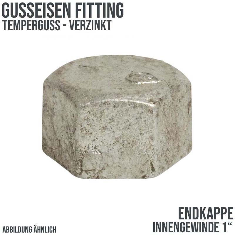 1" Gusseisen Temperguss Fitting Nr. 300 Endkappe Innengewinde IG DVGW PN 25 bar