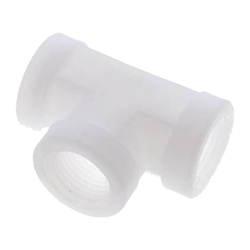 1/2" PP Gewinde Fitting FDA T-Stück 90° 2-fach Innengewinde Verbinder weiß - PN 10 bar