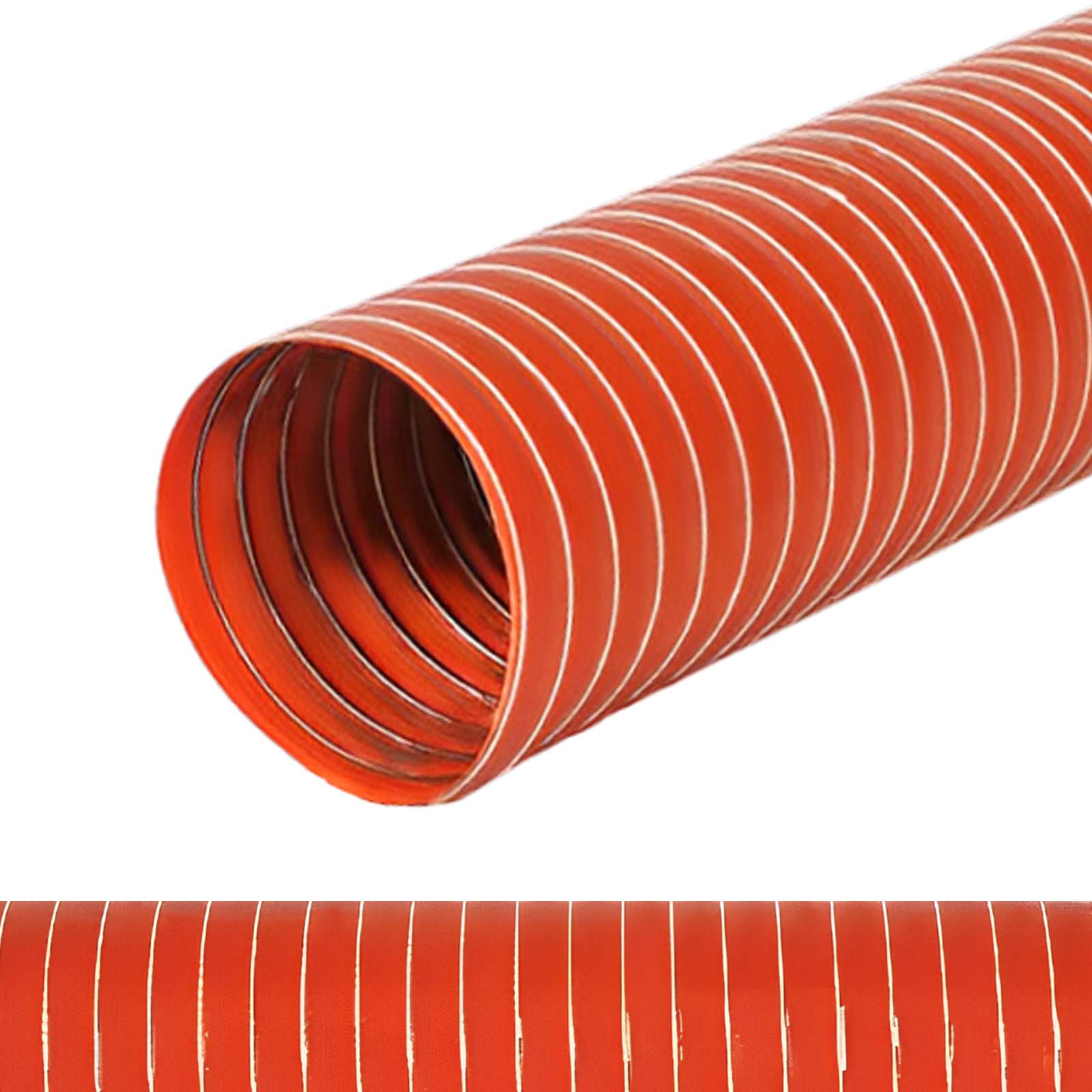 305 mm Silikon Heißluftschlauch rot - einlagig - Wandstärke 0,27 mm - PN 0.1 bar