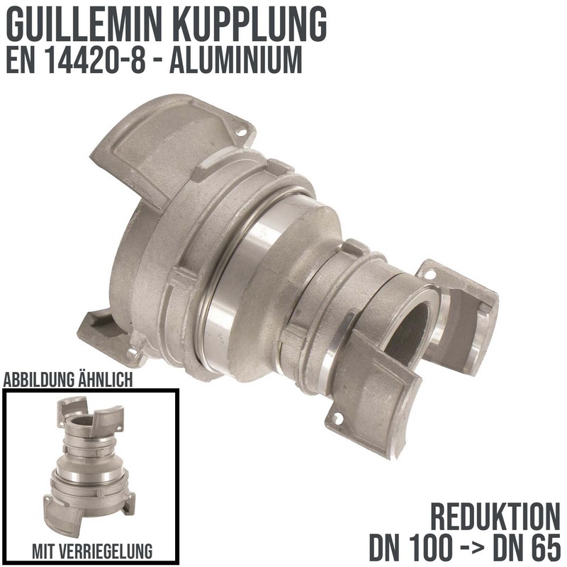 DN 100 -> DN 65 Guillemin Kupplung Reduktion Reduzierer Übergangsstück Verriegelung Aluminium - PN 16 bar