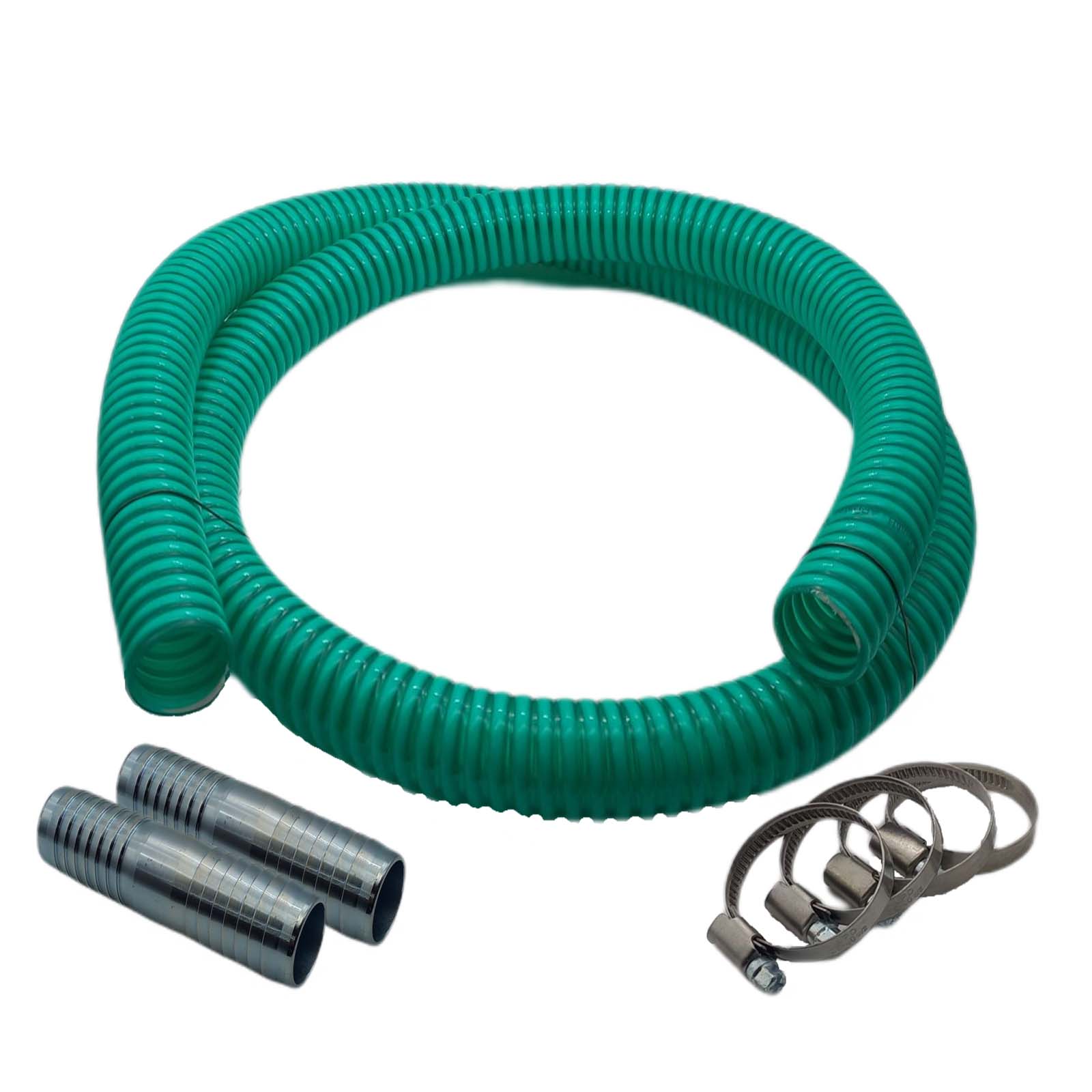 Schlauch Reparatur Set PVC Spiralschlauch grün Verlängerung 38 mm (1 1/2")- 7-teilig