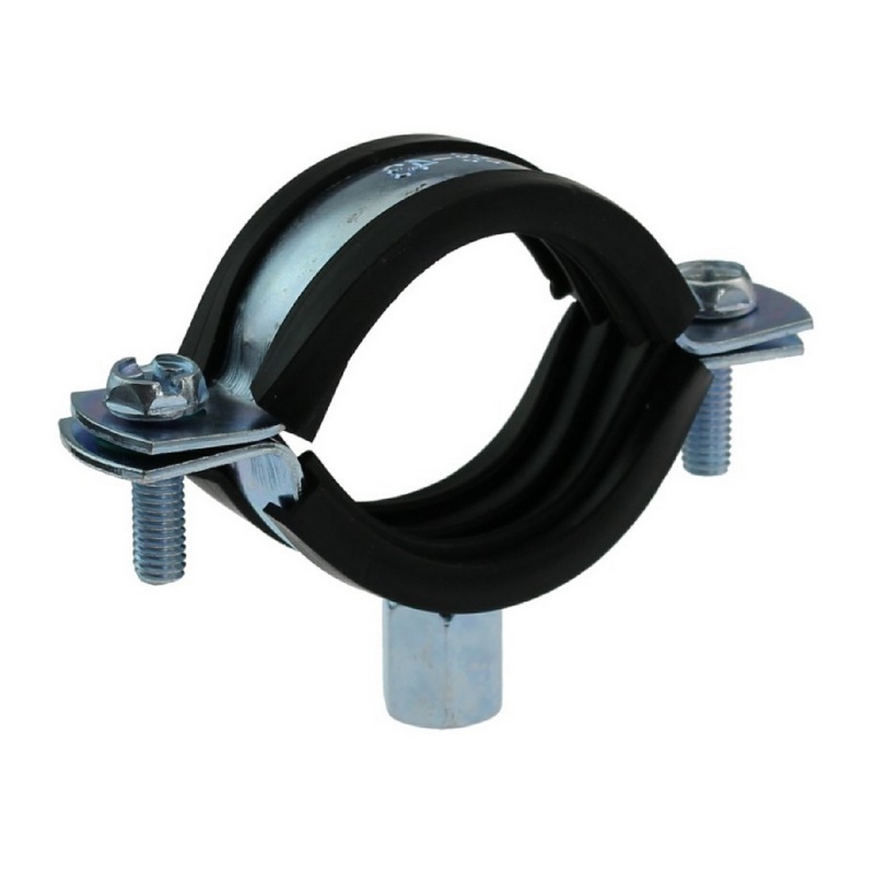 20 - 25 mm Rohr Schraub Schelle Klemme mit Gummieinlage M8 M10 2-teilig W1 Stahl verzinkt DIN 4109