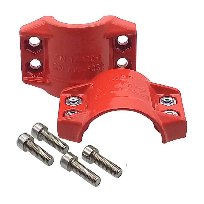DN 19 Klemmschale Aluminium rot Spannbereich 30 - 33 mm für Schlauch ID x AD 19 x 31 mm - PN 25 bar