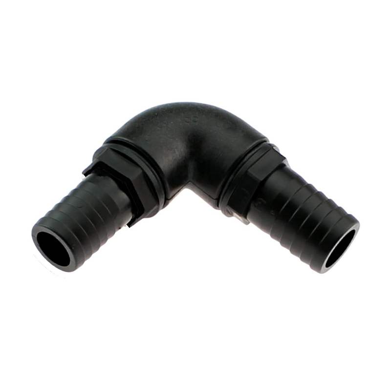 32 x 19 mm Winkel 90° PP Schlauch Verbinder 2-fach Stutzen Tülle Pool Teich Garten schwarz - PN 6 bar