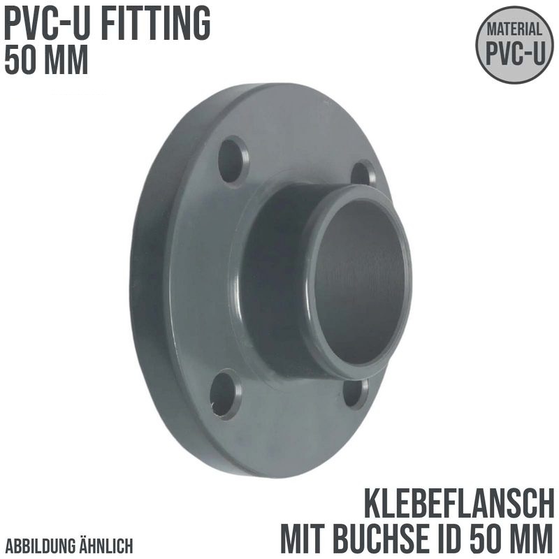 50 mm PVC Klebe Fitting Flansch mit Muffe Muffe DN 40 x 50 mm - PN 10 bar