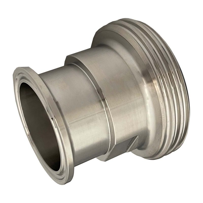 DN 80 Milchrohr Verschraubung DIN 11851 Übergang Adapter Vaterteil Außengewinde -> Clamp Teller 106,0 mm - PN 25 bar