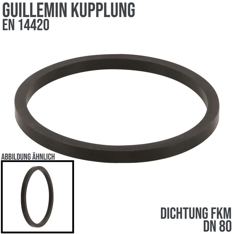 DN 80 Guillemin Kupplung Ersatz Dichtung FKM schwarz