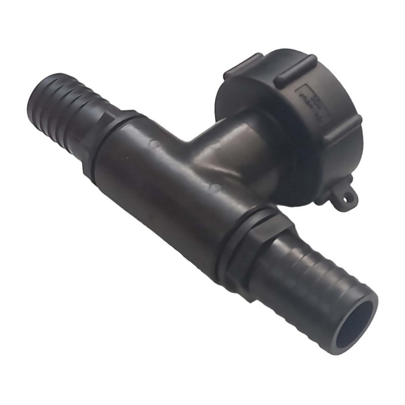 S60 x 6 IBC T-Stück Adapter 2-fach Tülle Stutzen 1 1/4" (32 mm) Container Fass Tank Zubehör PN 10 bar