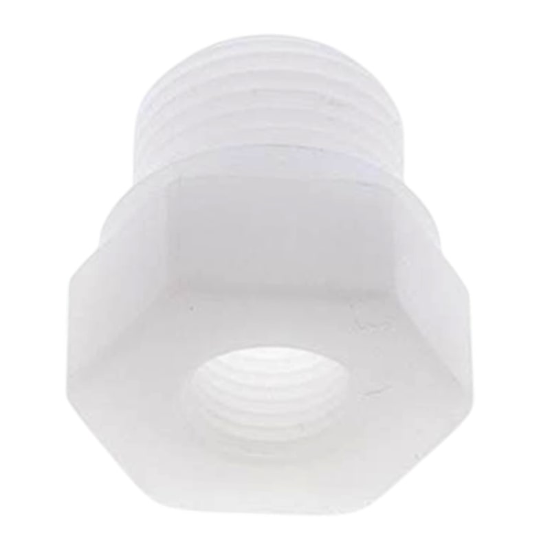 1/2" x 1/4" PP Gewinde Fitting FDA Reduzier Nippel Außen x Innengewinde Verbinder weiß - PN 10 bar
