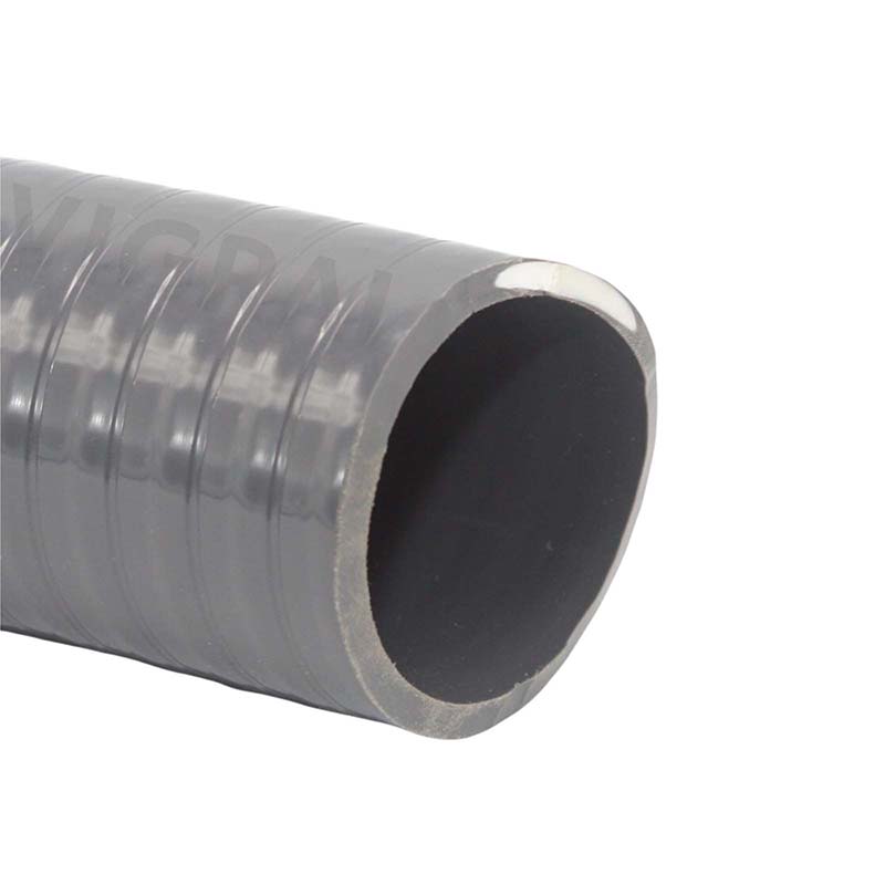 50 x 43 mm PVC Klebe Flex Spiral Schwimmbad Pool Teich Schlauch grau PN 6 bar