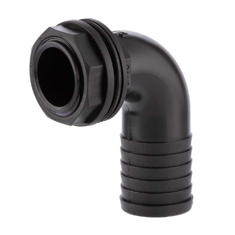 1 1/4" x 32 mm Tank Regentonne Durchführung Außengewinde x 90° Winkel Schlauch Tülle - PN 6 bar