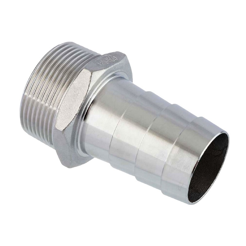 32 mm x 1" Zoll Schlauch Tülle Stutzen Außengewinde AG Nippel Edelstahl AISI 316 VA  Fitting - PN 20 bar