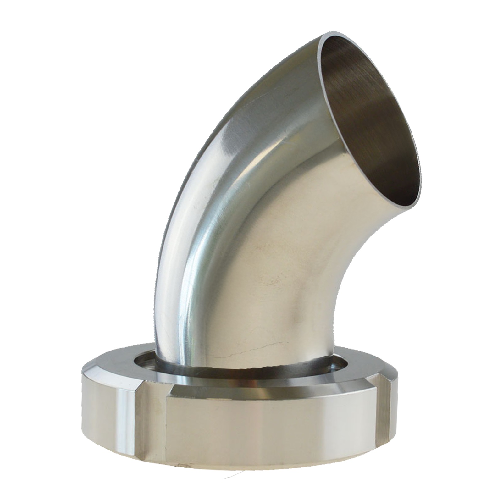 DN 80 Milchrohr Verschraubung DIN 11851 Mutterteil 45° Bogen Kegel Stutzen ÜWM Anschweißende ID x AD 81 x 85 mm - PN 25 bar
