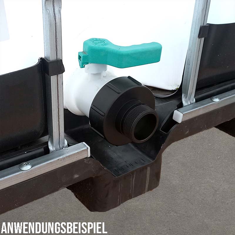 S100 x 8 IBC Adapter mit Außengewinde AG 2" Container Fass Tank Zubehör PN 10 bar