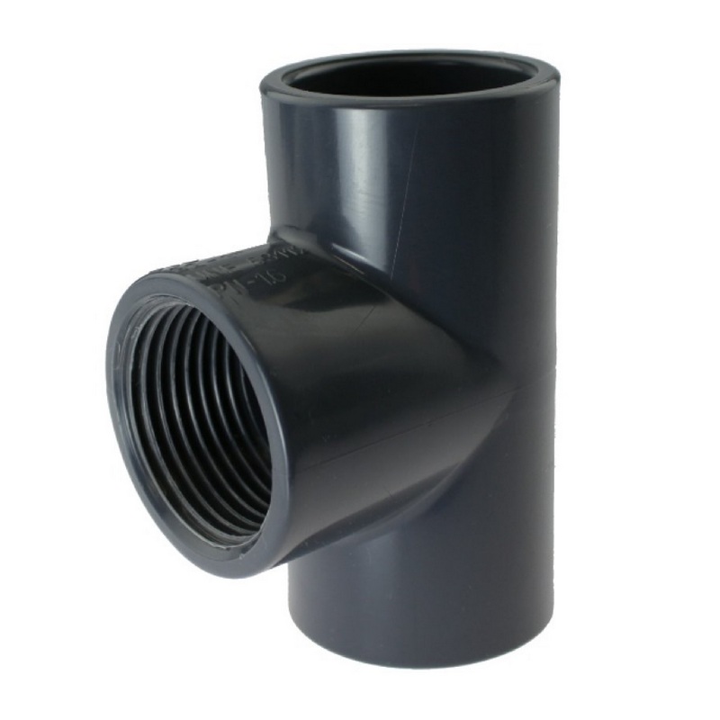 63 mm PVC Klebe Fitting T-Stück 90° 63 mm x 2" Klebemuffe x Innengewinde - PN 16 bar
