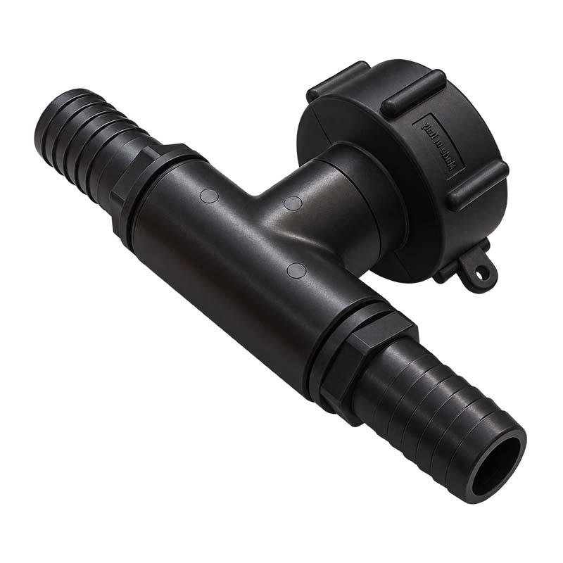 S60 x 6 IBC T-Stück Adapter 2-fach Tülle Stutzen 3/4" (19 mm) Container Fass Tank Zubehör PN 10 bar