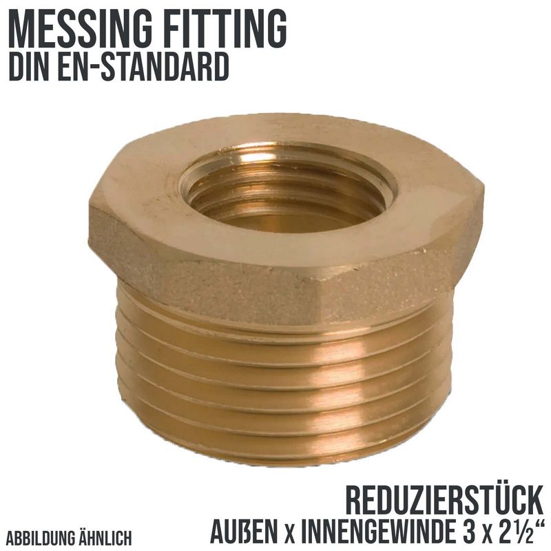 3" x 2 1/2" Reduzier Stück Nr. 241 Außen x Innengewinde AG x IG Messing Fittings PN 20 bar