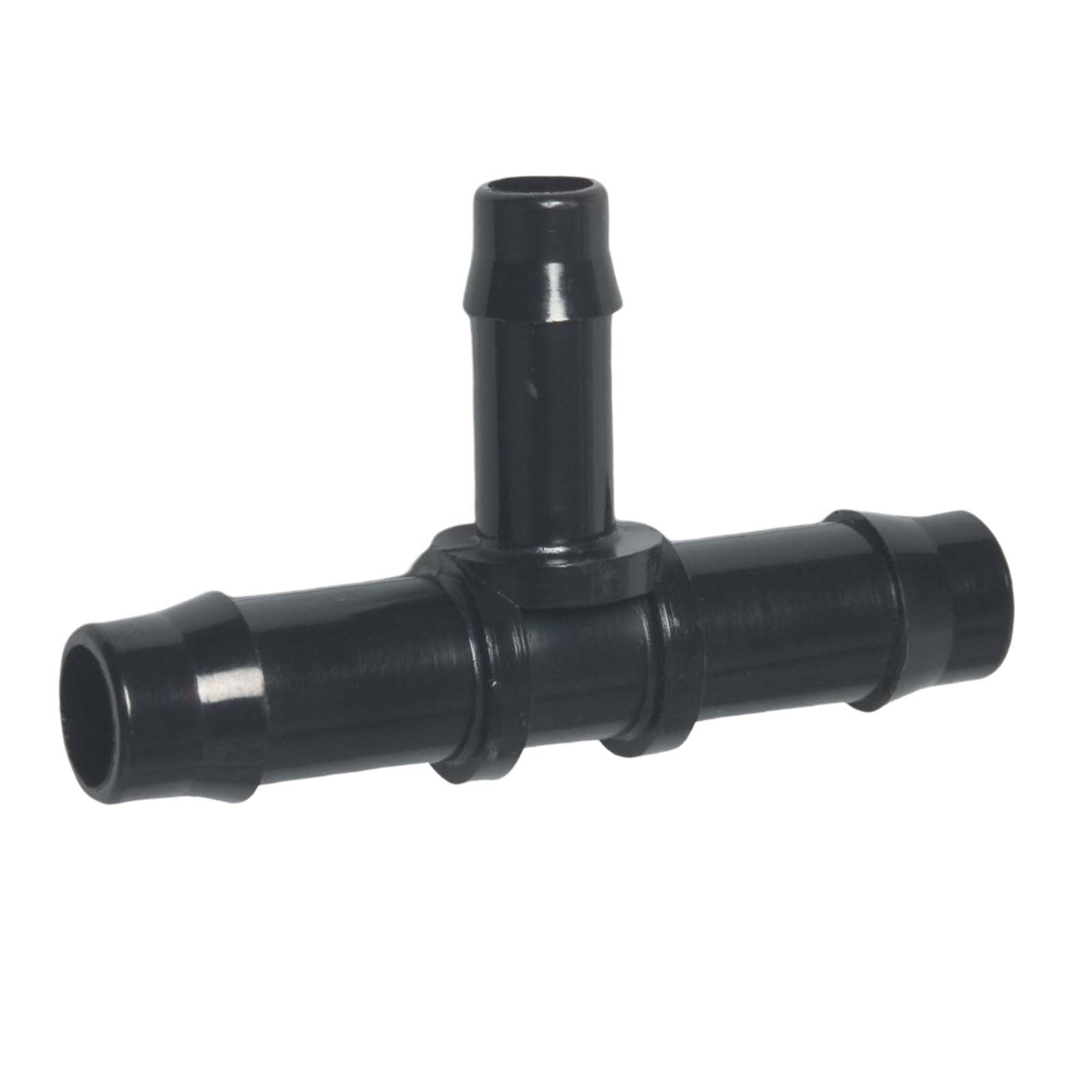 19 x 13 x 19 mm PA Nylon T-Stück Schlauch Verbinder Stutzen Doppel Tülle Kupplung Fitting WF schwarz PN 10 bar