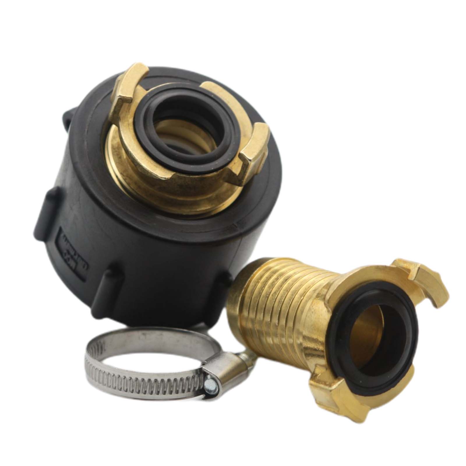 S60 x 6 IBC Adapter auf Schnellanschluss + Kupplung 1 1/4" 32 mm Container Tank Zubehör (GEKA kompatibel) 