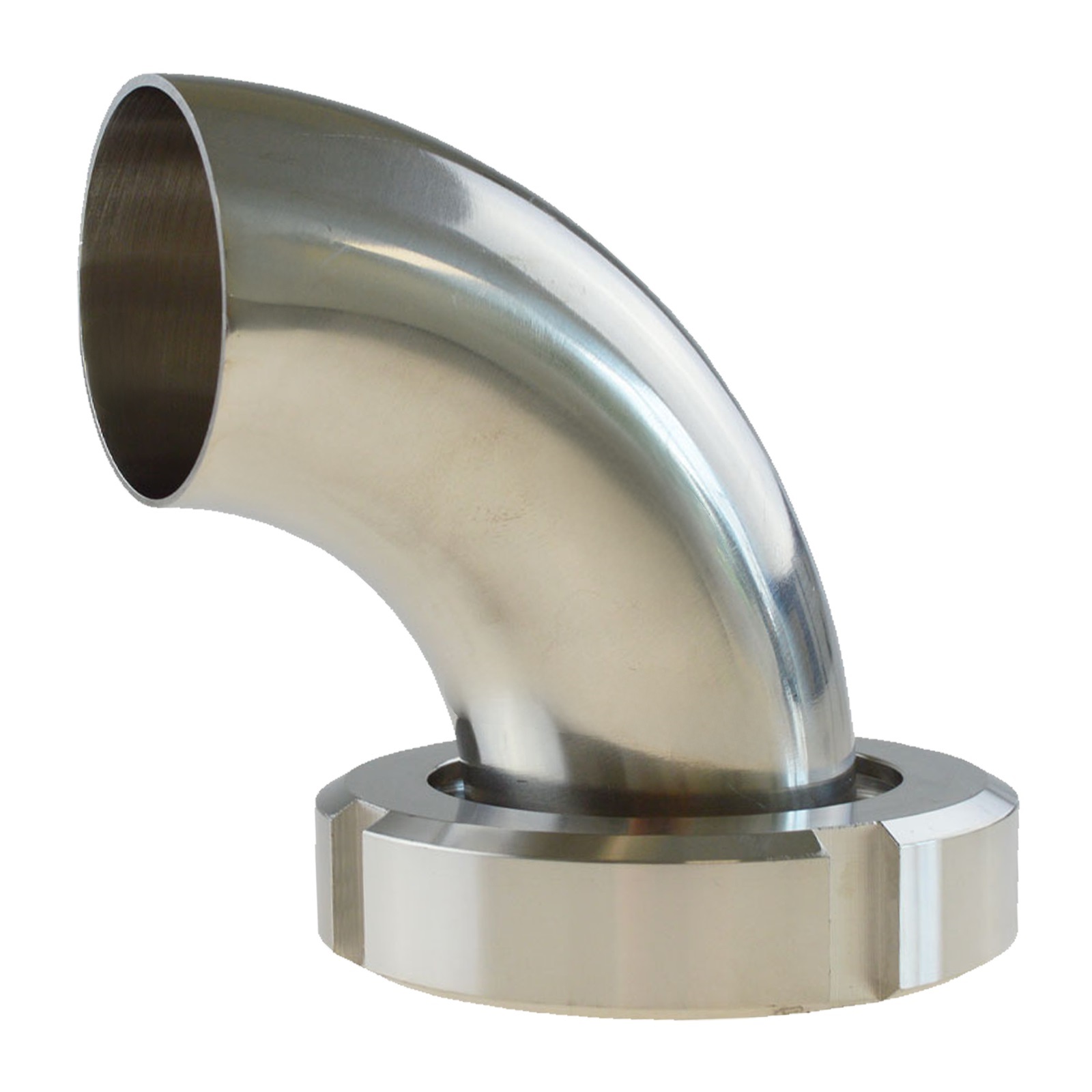 DN 80 Milchrohr Verschraubung DIN 11851 Mutterteil 90° Bogen Kegel Stutzen ÜWM Anschweißende ID x AD 81 x 85 mm - PN 25 bar