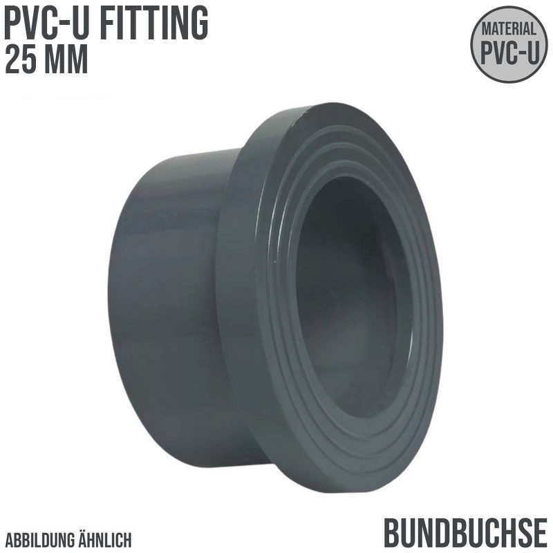 25 mm PVC Klebe Fitting Bund Buchse Muffe Verbinder - PN 16 bar