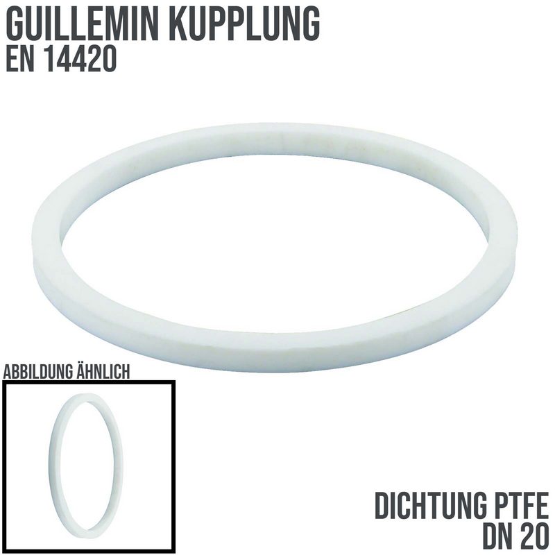 DN 20 Guillemin Kupplung Ersatz Dichtung PTFE weiß