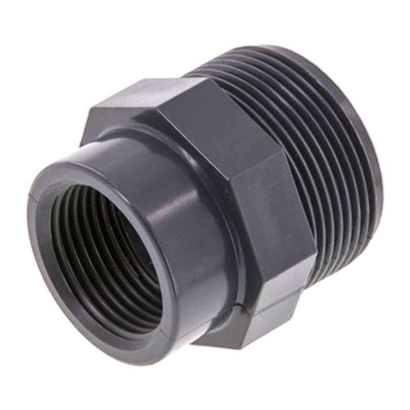4" x 3" PVC Fitting Gewinde Muffennippel Außen x Innengewinde reduziert - PN 10 bar