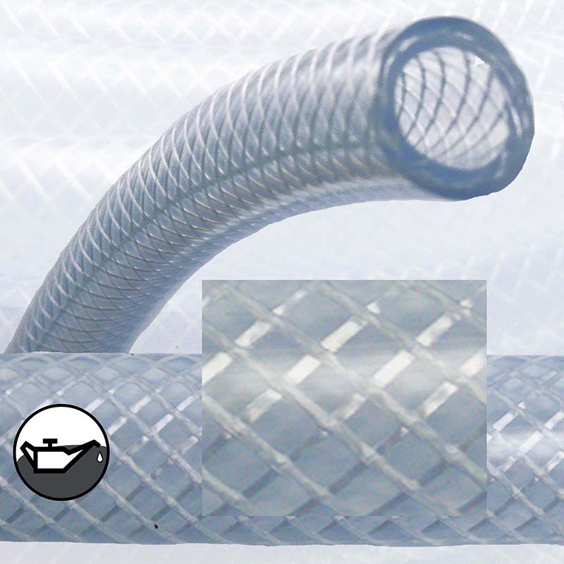 6 x 12 mm Gewebe Druck Öl Universal Wasser Luft Kompressor Schlauch klar PN 25 bar